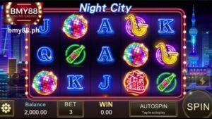 Ang Night City Slot Machine ay nilagyan ng 5 reels at nag-aalok ng 243 na paraan upang makapasok. Ang MAX multiplier na BONUS ay 3000X